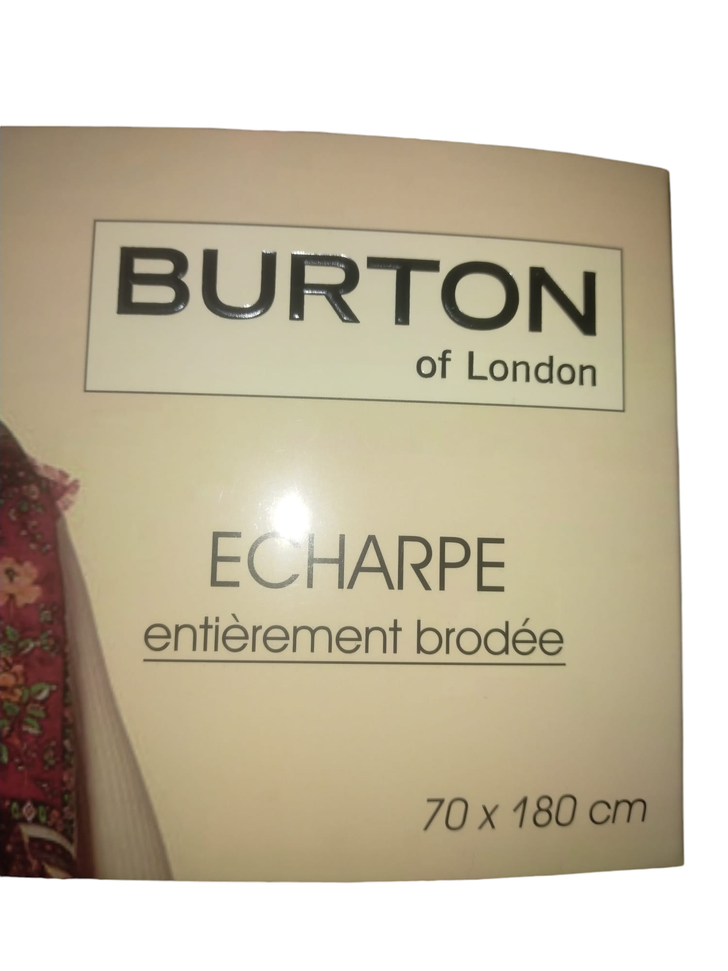 ECHARPE BRODE BURTON NOIR – Image 2