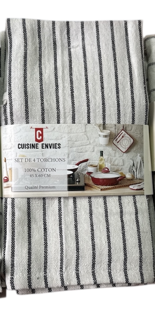 LOT 4 TORCHONS LIGNES