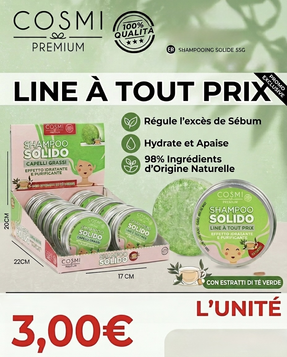 SHAMPOOING SOLIDE -THÉ VERT – Image 1