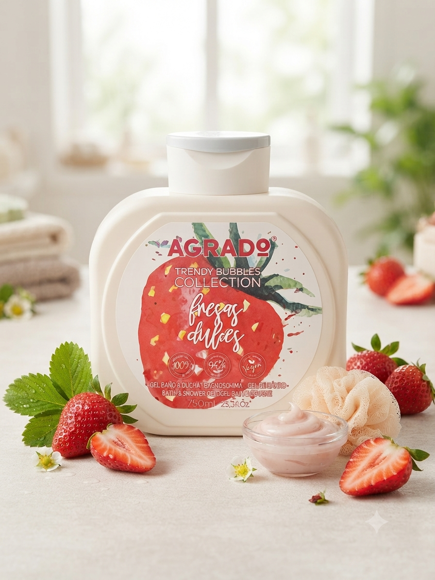 🍓Gel douche Agrado ~ fraise 750 ml – Image 1