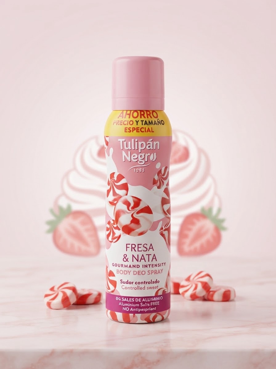 DÉODORANT TULIPÀN NEGRO- FRAISE & GOURMAND 150 ML 🍓🍭 – Image 1